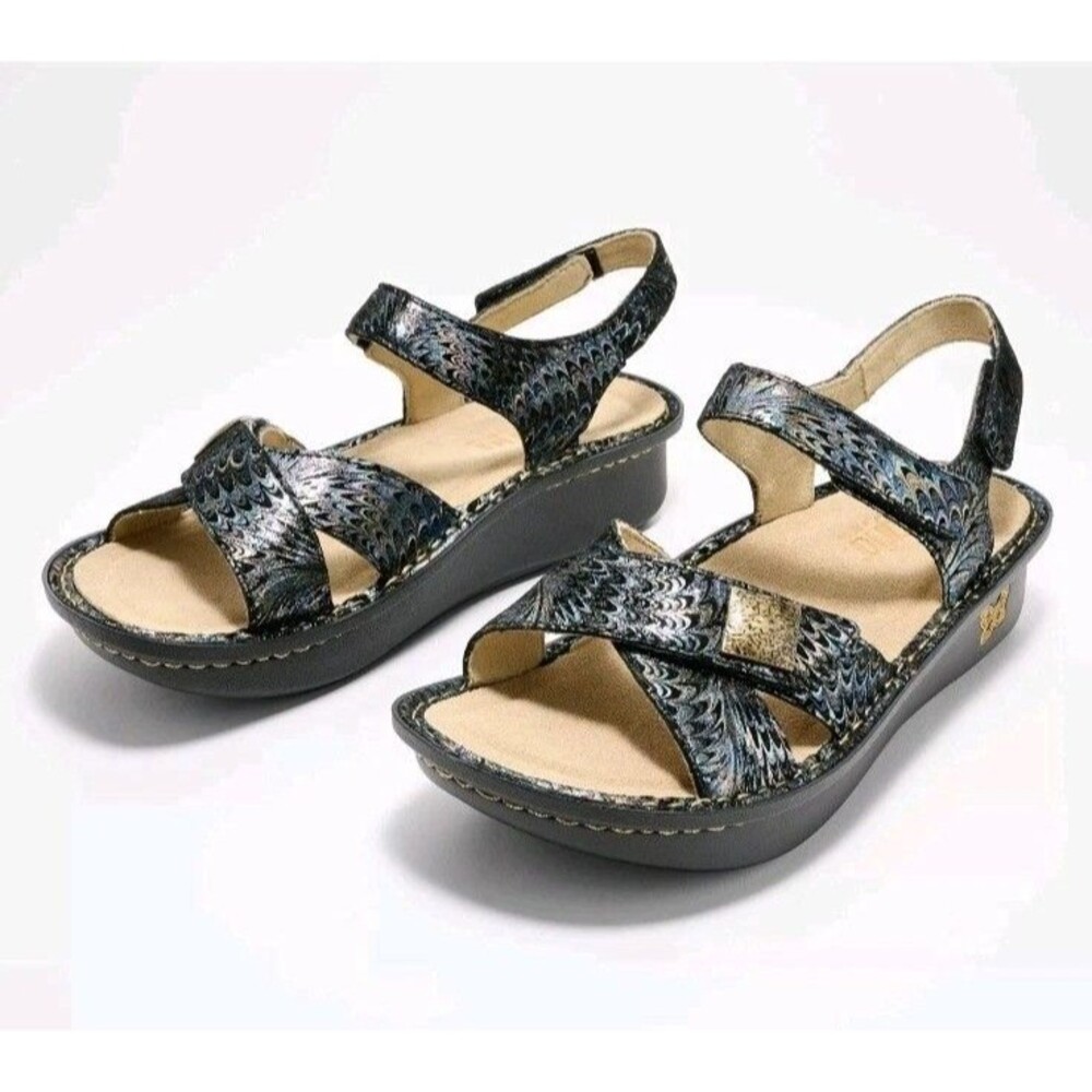 Alegria Lula Leather Adjustable Backstrap Sandals Glam Bam 37 US 7 Wide Width